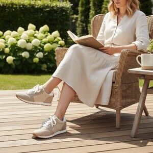 Steve Madden Kinkade Raffia Retro Runner Sneaker Women's 9 Tan Beige White